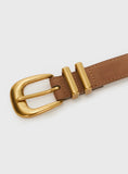 Duncani Faux Suede Belt Brown Gold