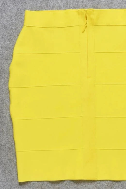 High Waist Bandage Mini Skirt Sun Yellow