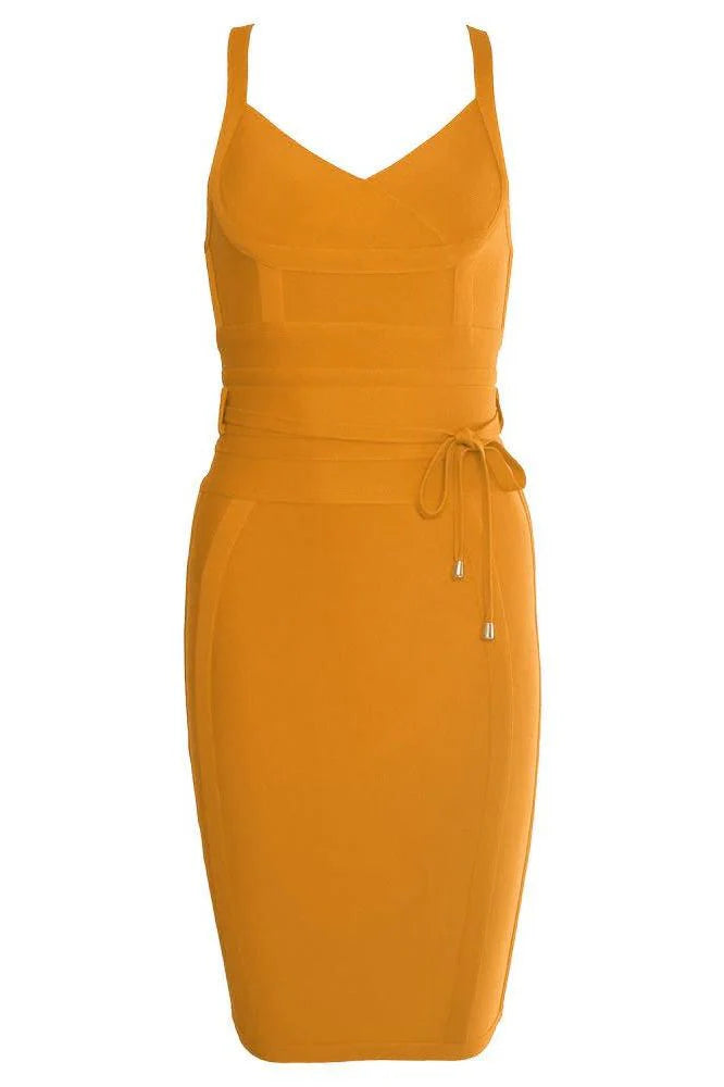 Bek Bandage Dress Apricot Orange