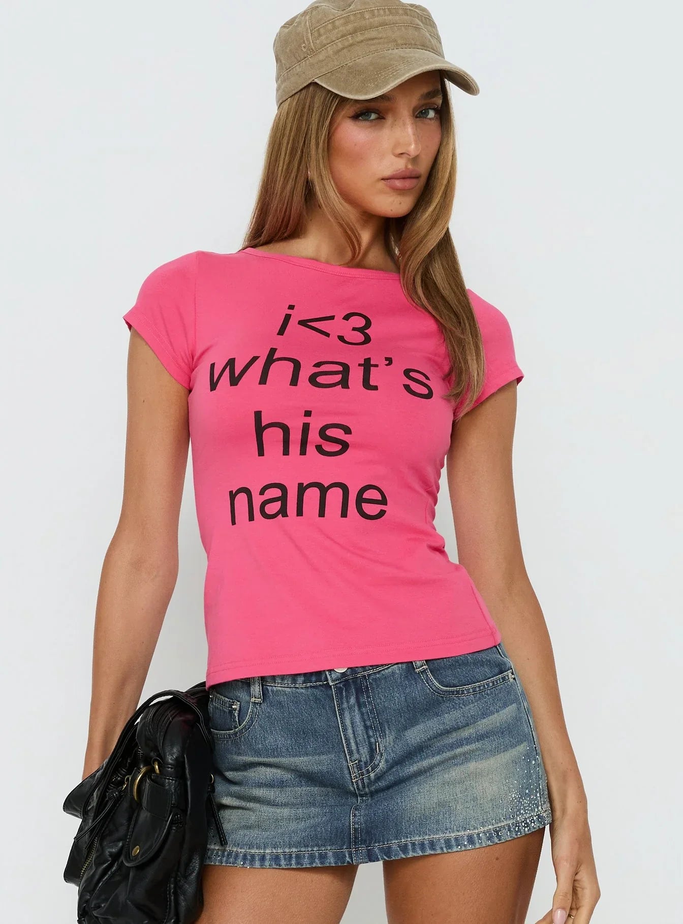 What's His Name Graphic Top Hot Pink