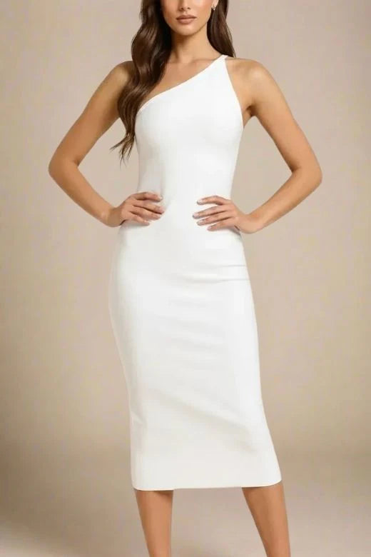 Joi Bodycon Midi Dress White Pearl