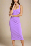 Heidi Bandage Midi Dress Violet Purple