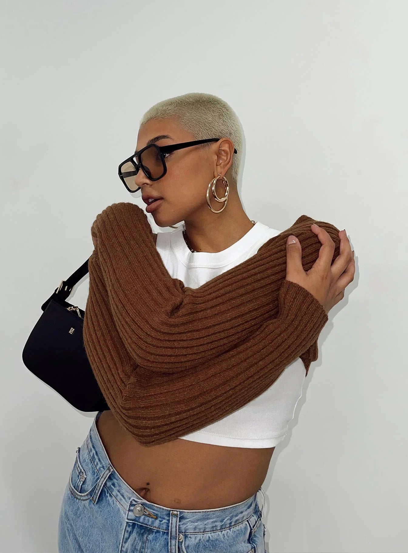 Aytan Bolero Sweater Brown