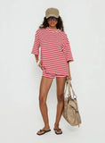 Bryanne Short Sleeve Top Red Stripe