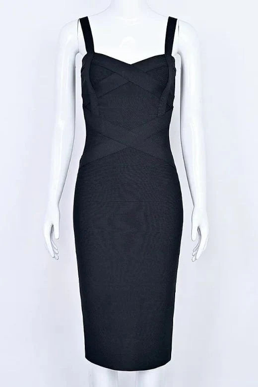 Heidi Bandage Midi Dress Classic Black