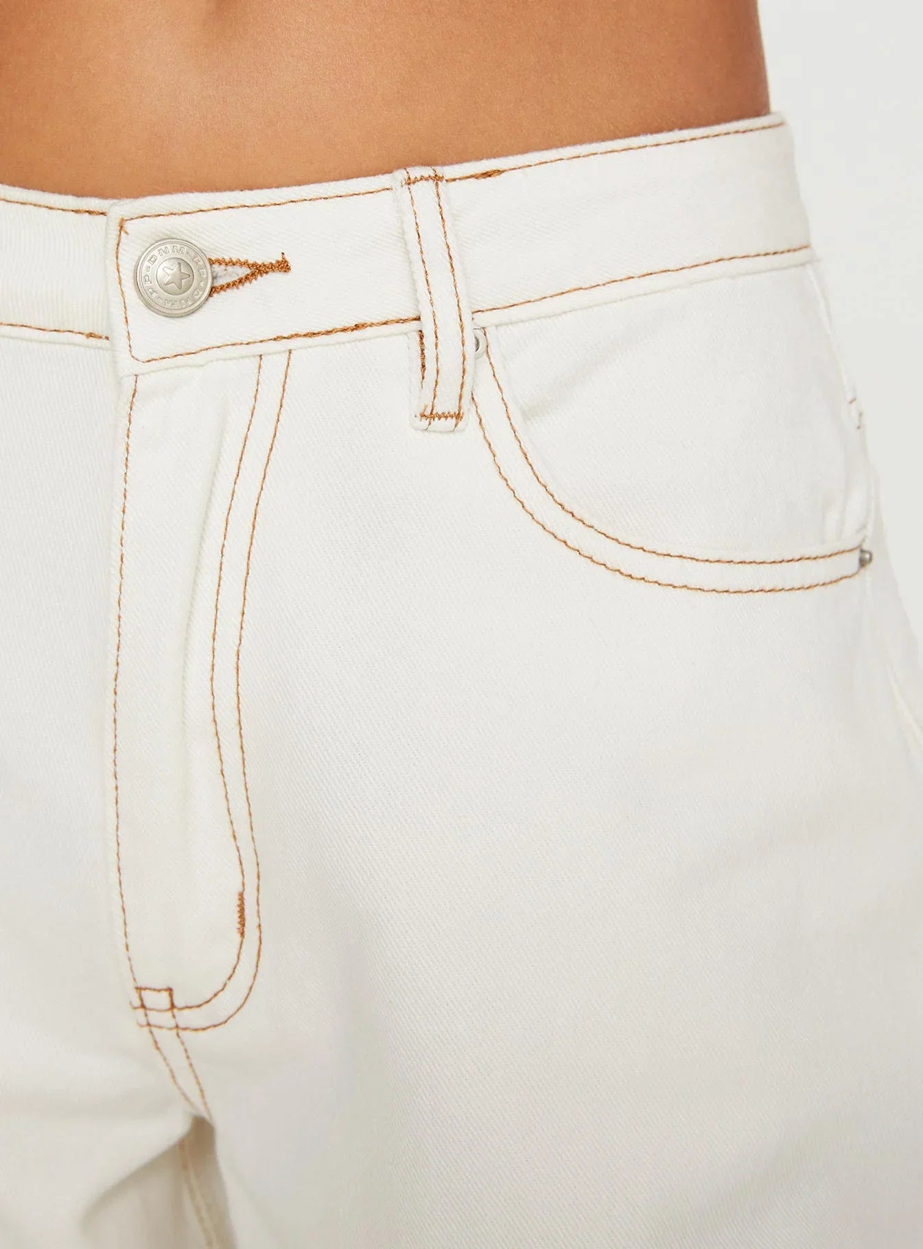 Naylor Mid Rise Wide Leg Jeans Cream