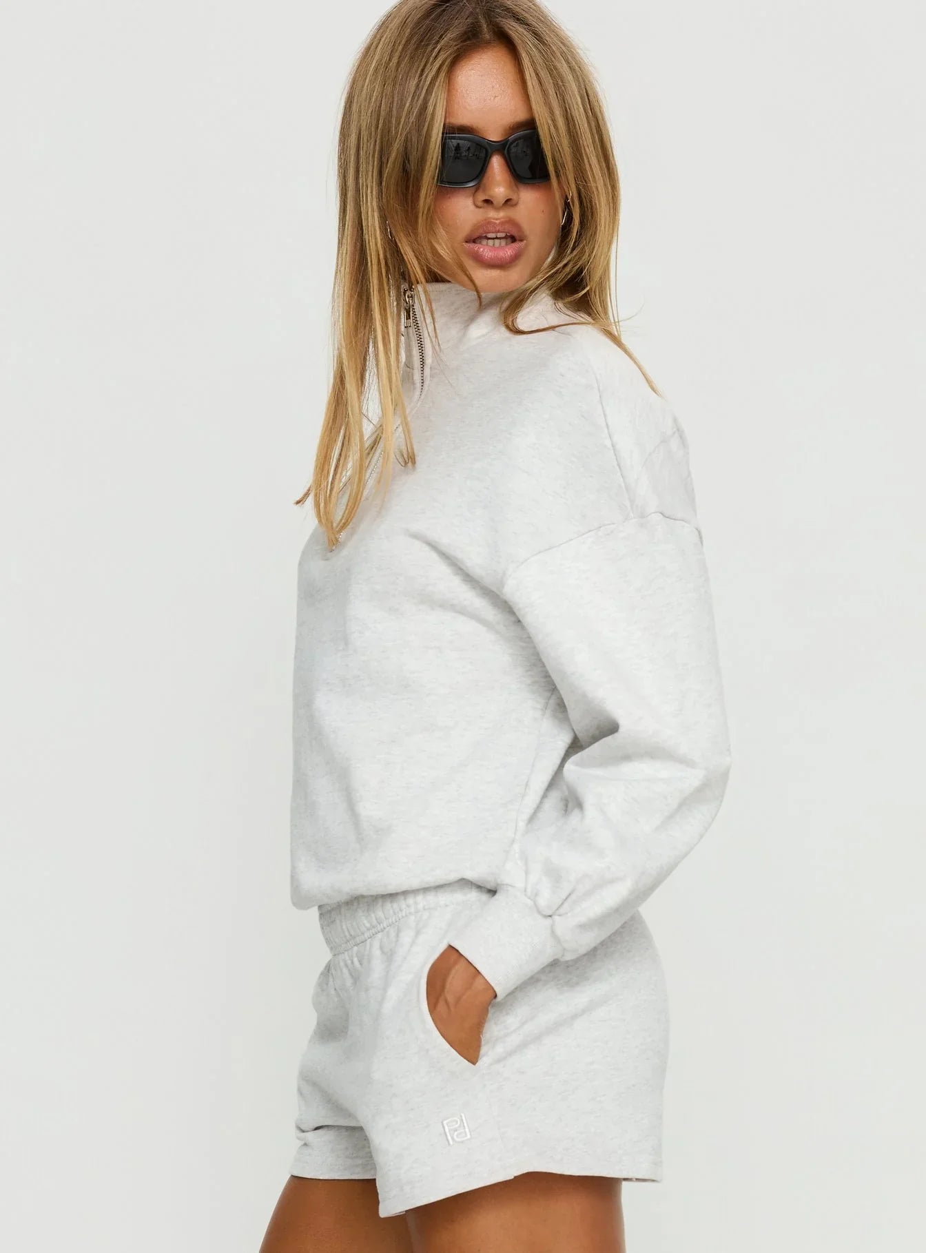 Rozanna 1 4 Zip Jumper Grey Marle