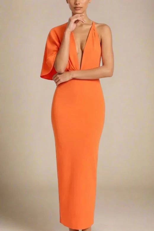 Blake Bandage Maxi Dress Apricot Orange