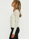 Ceyla Layered Long Sleeve Top White / Stripe