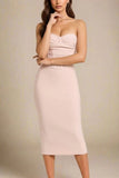 Miles Bodycon Midi Dress Nude