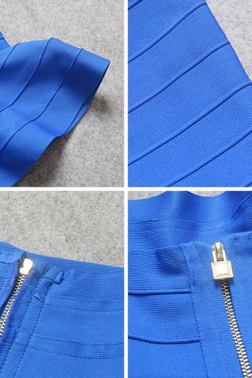 Leni Bandage Peplum Top Royal Blue