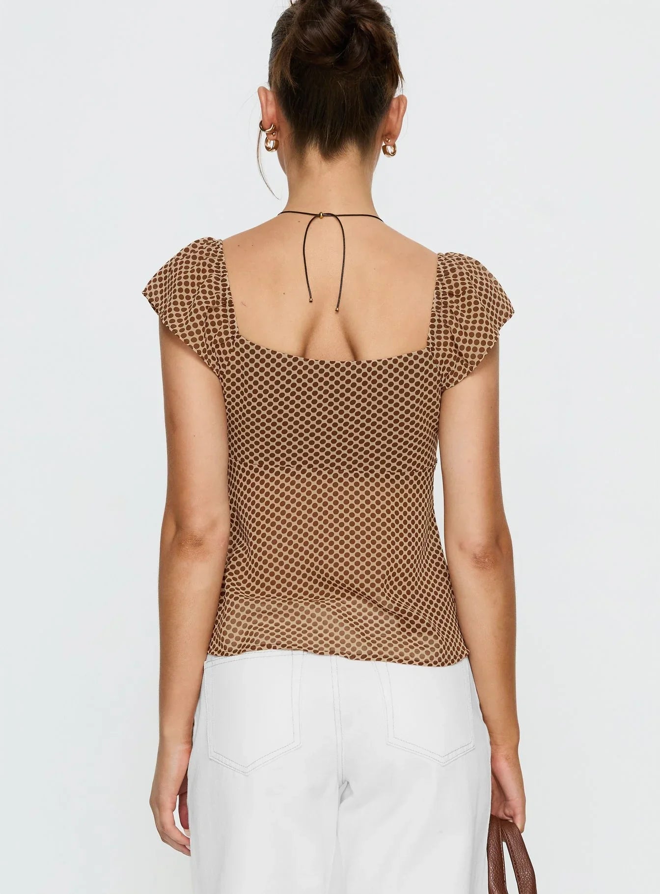 Jazz Club Top Brown Polka