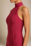 Lea Bandage Midi Dress Red Wine