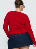 Sorenna Long Sleeve Top Red Curve