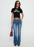 Text Dont Call Shimmer Graphic Top Black