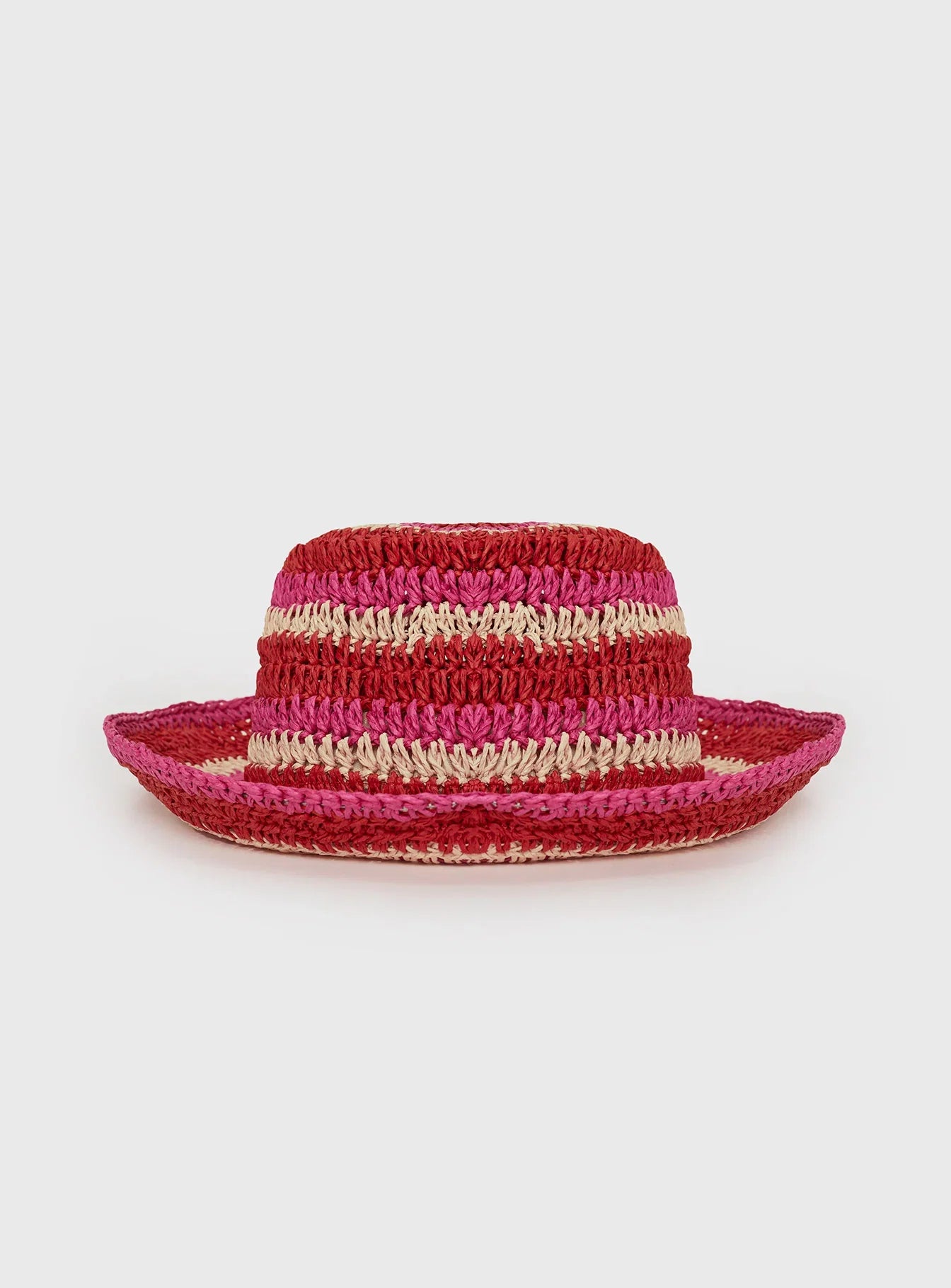 Alonza Crochet Bucket Hat Pink red