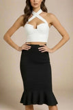 Willow Bandage Crop Top White Pearl