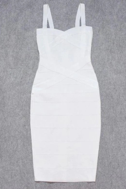 Heidi Bandage Midi Dress White Pearl Sale