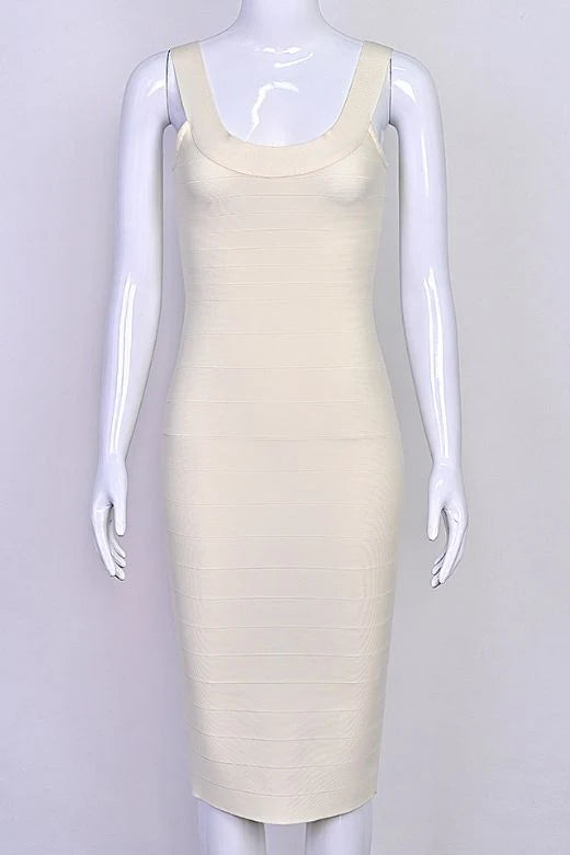 Cindy Bandage Midi Dress Cream