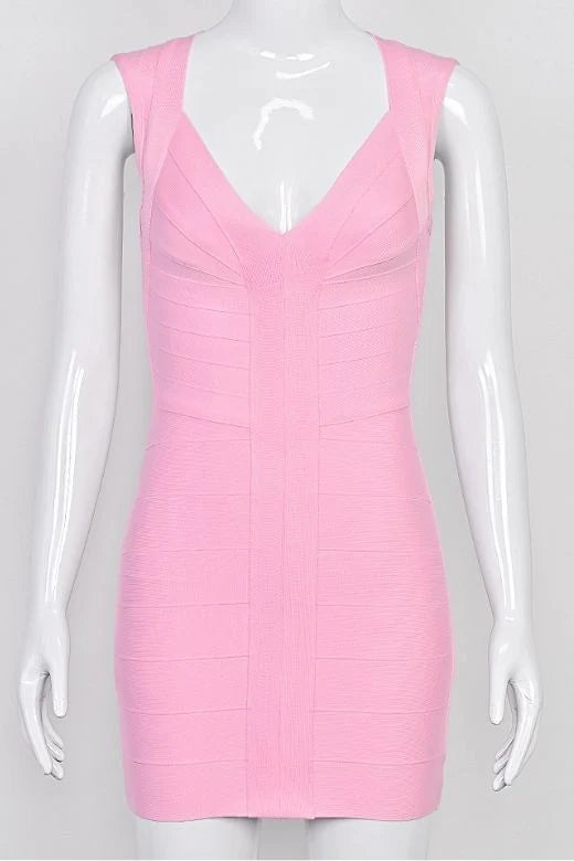 Sabrina Bandage Mini Dress Dusty Pink