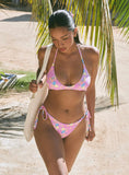 Glora Tie Side Bikini Bottom Pink Floral