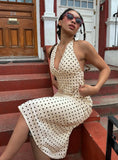 Kimbelle Halter Maxi Dress Cream / Polka Dot