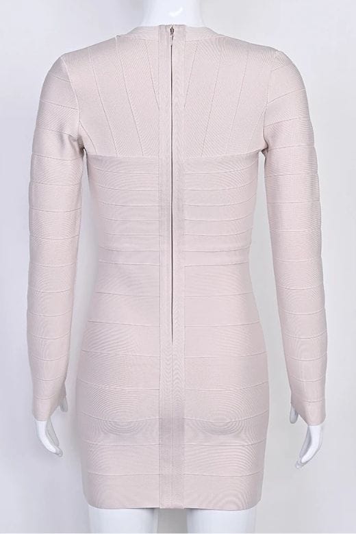 Lisa Long Sleeve Bandage Mini Dress Cream