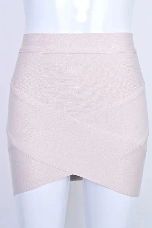 Jay High Waist Bandage Mini Skirt Cream