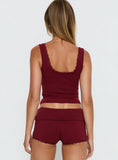 Serae Lace Trim Tank Top Cherry