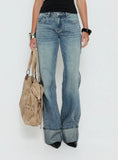Ezia Wide Cuff Baggy Jeans Raw Denim