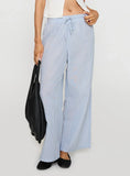 Holiday Tie Front Pant Blue White Stripe