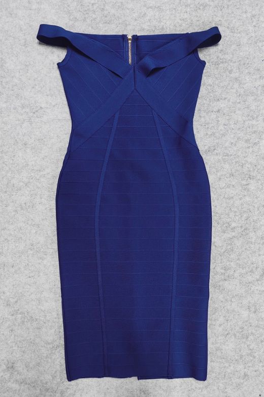 Breanna Bandage Dress Navy Blue