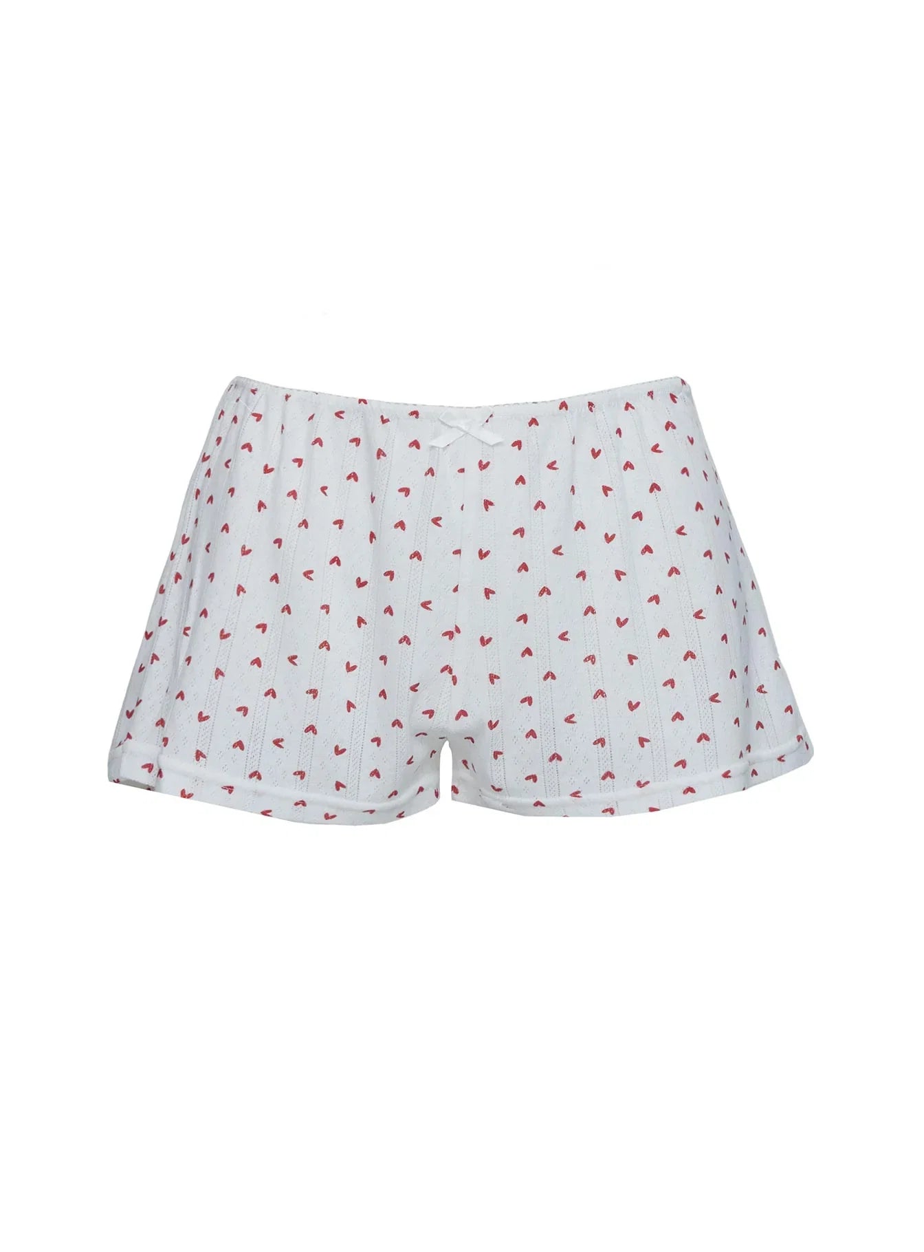 Sleepytea Pointelle Sleep Short White Red