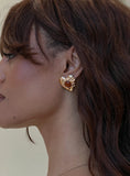 Living Easy Heart Earrings Gold