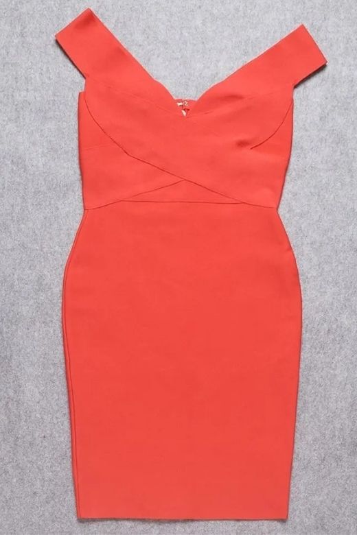Ash Bandage Dress Lipstick Red