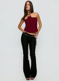 Krislynn Button Belt Pants Black