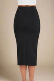 Pencil High Waist Bandage Midi Skirt Classic Black