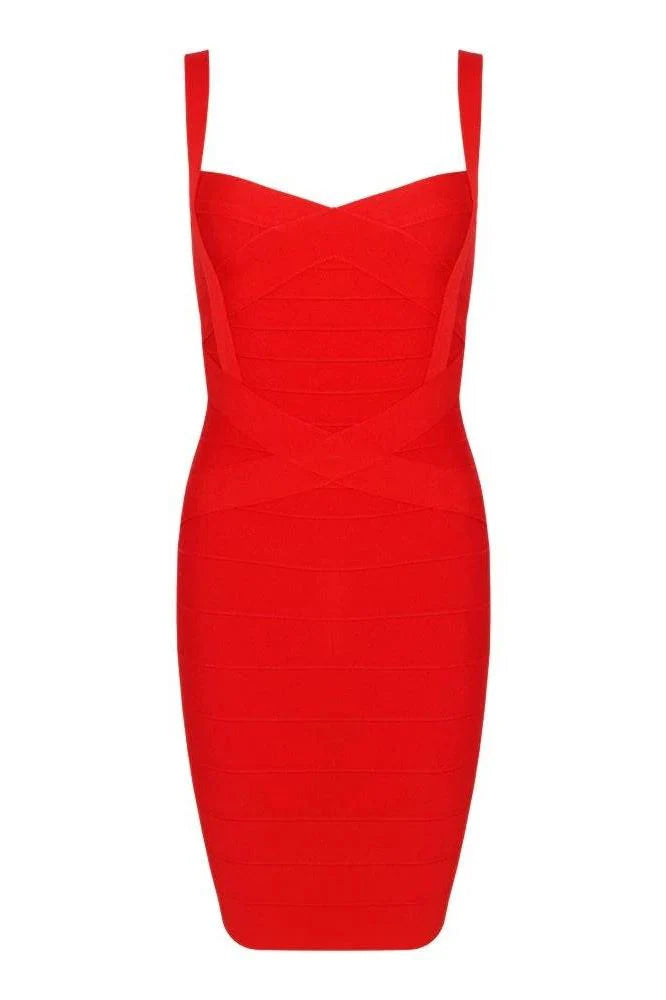 Heidi Bandage Mini Dress Lipstick Red