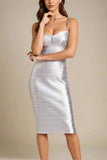 Camila Bandage Dress Silver
