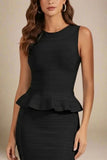 Leni Bandage Peplum Top Classic Black