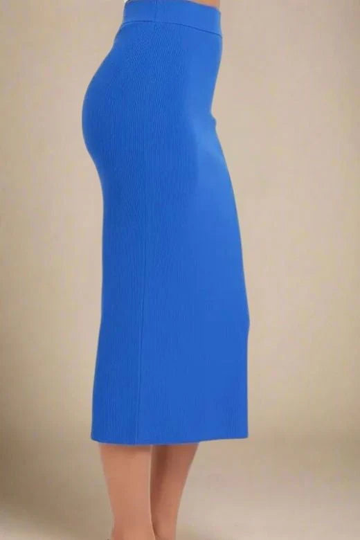 Pencil High Waist Bandage Midi Skirt Royal Blue