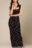 Odette Bodycon Lace Maxi Dress Classic Black