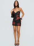 Julisa Corset Mini Dress Red / Black Floral