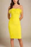 Erin Bandage Dress Sun Yellow