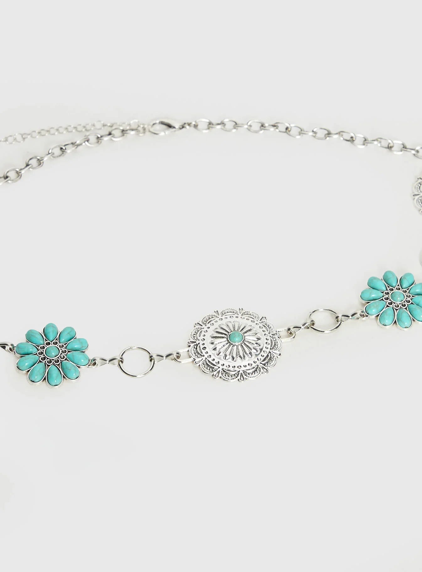 Like A Charm Chain Belt Silver Blue