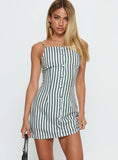 Stevey High Neck Playsuit Stripe
