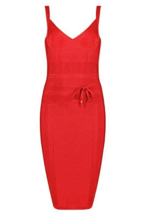 Bek Bandage Dress Lipstick Red
