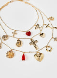 Cash Out Layered Charm Necklace Gold