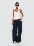 Debee Layered Halter Top White Grey