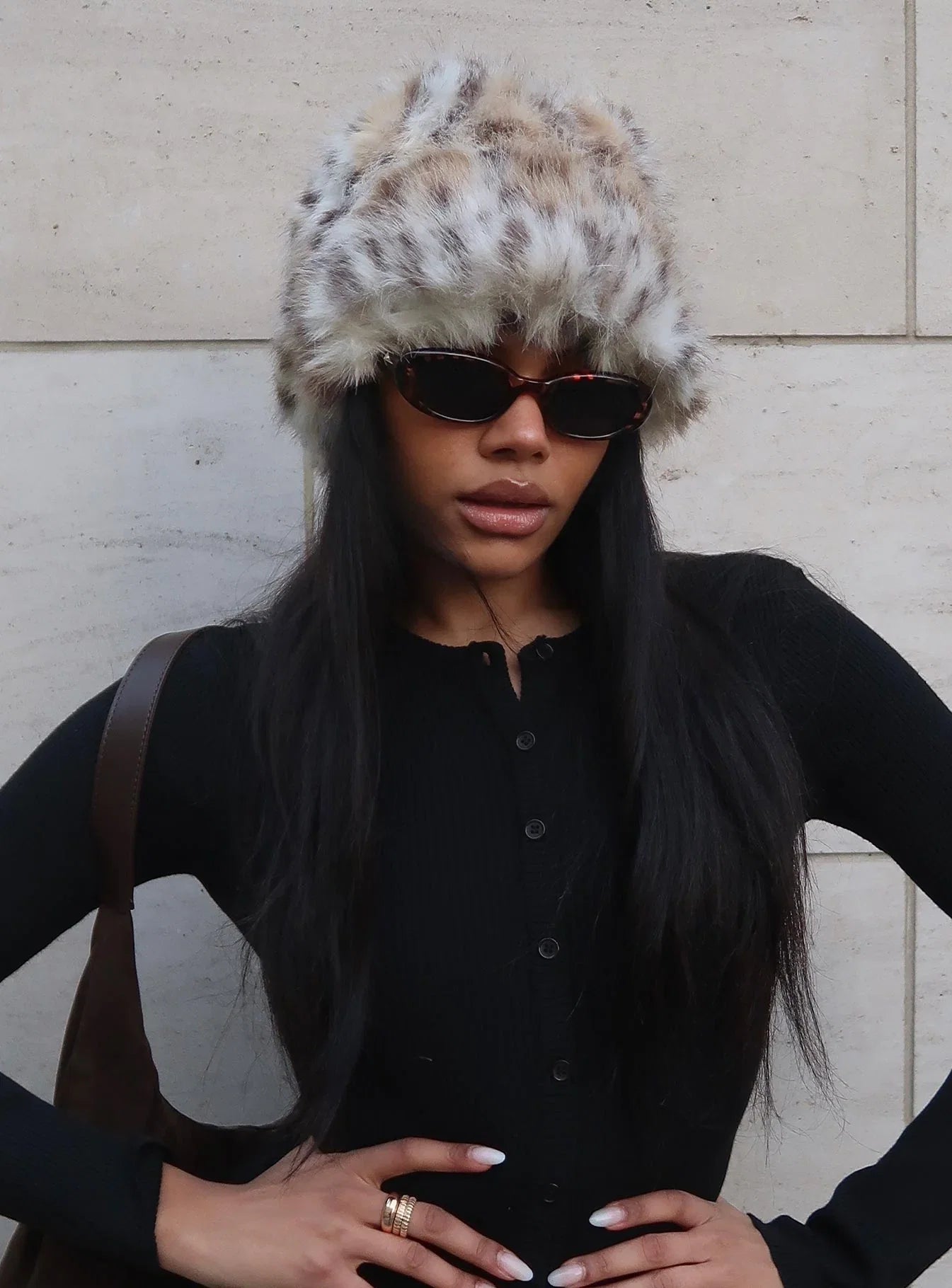 Birkley Fluffy Hat Leopard
